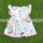 yiwu Latest style girls summer dresses flutter sleeve dress for baby girl childrens boutique clothing dress