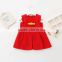 2015 Sleeveless Girl Woolen Sundress Korean Bownot Girl Autumn Dress For 2-10 Years Old