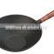 Pre-seasoned Cast Iron Cookware Fry Pan/ Skillet / Wok With Wooden Handle/ Vegetable Oil Coating Pan