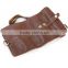 Soft Genuine Leather Handmade Roll up Pencil Pen Pouch Bag Organizer with Zipper and Snap Closure