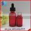 glass transprant red bottle 30ml for essential oil e juice e liquid