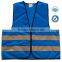 Blue safety vest with colourful refective tape