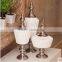 2016 modern ceramic decoration 3 pic a set silver white jar for living room