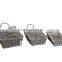 3pcs square garden flower basket with plasitc liner