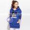 Wholesale cheap plain 100% polyester women blue hoodie