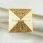 fashionable square shape crystal metal alloy napkin rings for wedding