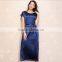Solid Red 100 Silk Gentle Women's Long Guidle Party Dresses With Top Quality