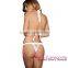 Hot sale White Bow and Satin Halter sexy lingerie mature woman