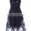 NAVY OVERLAY LACE PROM DRESS