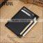 Top layer cow branded black wallet leather card holder with money pocket