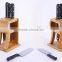 new design R Shape 6 Slots Anti Enzyme Anti Moth Anti Skid Multifunctional Bamboo Knife Storage Block Rack Tool Holder