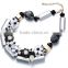 Crystal flower choker necklace handmade crystal bib necklace bead chokers necklaces women 2015 black white series collier