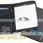 Black manager folder,genuine leather business folder with calculator
