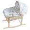 Baby euro natural moses maize basket wicker basket set cotton fabric with metal stand