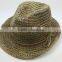 New high quality raffia straw braided fedora hat