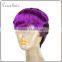 100% Virgin Brazilian hair lace front wig mixed color curly bang short hair wig attractive design PRB/Purple#