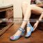 Spring Autumn Women Casual Cotton Linen Shoes Buckle Chinese Style Flower Embroidered Ladies Canvas Flats Oxford Sole No logo