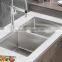 32'' Zero Corner Stainless Steel Sink Undermount Double Bowl Stainless Steel Sink Handmade Kitchen Sink Cabinet For USA 3219A