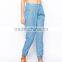 Ladies spring/summer washed light weight denim/chambray jogger pants/trousers SYA15034