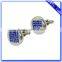 Blue Shiny Rhinestones Jewelry Cufflinks