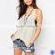 ladies fashionable tank tops in bulk low armhole scoop neck crochet women tank top