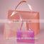 ribbon handle plastic mini purses style box