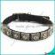 Luxury Black Leather Dog Collar for Pet Accessories (PC15121410)