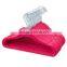Pink Color Children Size Flocked Velvet Kids Hangers - Super Slim, No Slip, Non Wrinkle With U Notch Shoulder