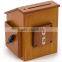 Wooden Ballot Box for Wall or Table, Locking Hinged Door, Side Pocket - Orange Cedar