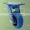 Soft Blue Rubber Wheel Industrial Locking Heavy Duty Caster