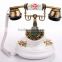 Wood Craft Retro Style Caller Id Phone Home Vintage Corded Telephones For Decor