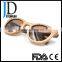 Retro Circle Brown Wood Sunglasses Zebra Fda Hinge Inserted High Quality Sunglasses