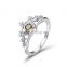 Sterling Silver Engagement Ring Design with Crown Design