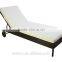 Outsunny Adjustable Outdoor Rattan Lounge Chair / Chaise Lounger w/ Cushion