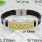 Wholesale new gold black leather mens bracelet models