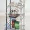 metal wire kitchen rack with 4 wheels, kitchen storage rack trolley cart