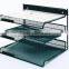Black 3-Tier Metal Mesh Collection Desk Shelf Paper Tray Organizer