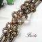 2016 New design unique rhinestone pu leather shoe upper for lady