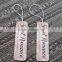2017 custom high quality garments hang tags