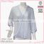 factory ladies summer tops charming cotton long sleeve blue blouse