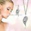 Designer CZ studded 925 Silver Plated Pendantset