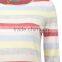 Custom Knitted Women Striped Cashmere Pullover Sweater