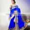 Beauteous Blue Color Saree With Silver Bordered Blooming Bliss Designer Sarees Collections