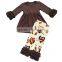 Yawoo long sleeve dress ruffle pants fashion wholesale clothing set for girls baby 2pcs fall winter boutique outfits clothes set