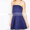 latest dress designs for ladies violet color strpless new fashion ladies dress