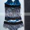Lace sexy slim body shaper zebra lace blue brassiere thongs babydoll sexy lingerie (Miss Adola)