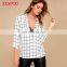 Latest Women Shirts and Tops Blouse Lattice Long Sleeve Women Tops