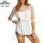 2016 Blouses and Shirts For Women Vogue Royal Criss Cross Back Crochet Short Sleeve Round Neck Blouse