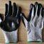 13G HPPE  Nitrile Coated Cut Resistant Gloves Anti Cut Level 5