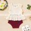 0-24M Newborn Infant Baby Girl Knitted Clothes Set Ruffles Vest Tops Bow Bloomers Shorts Outfits